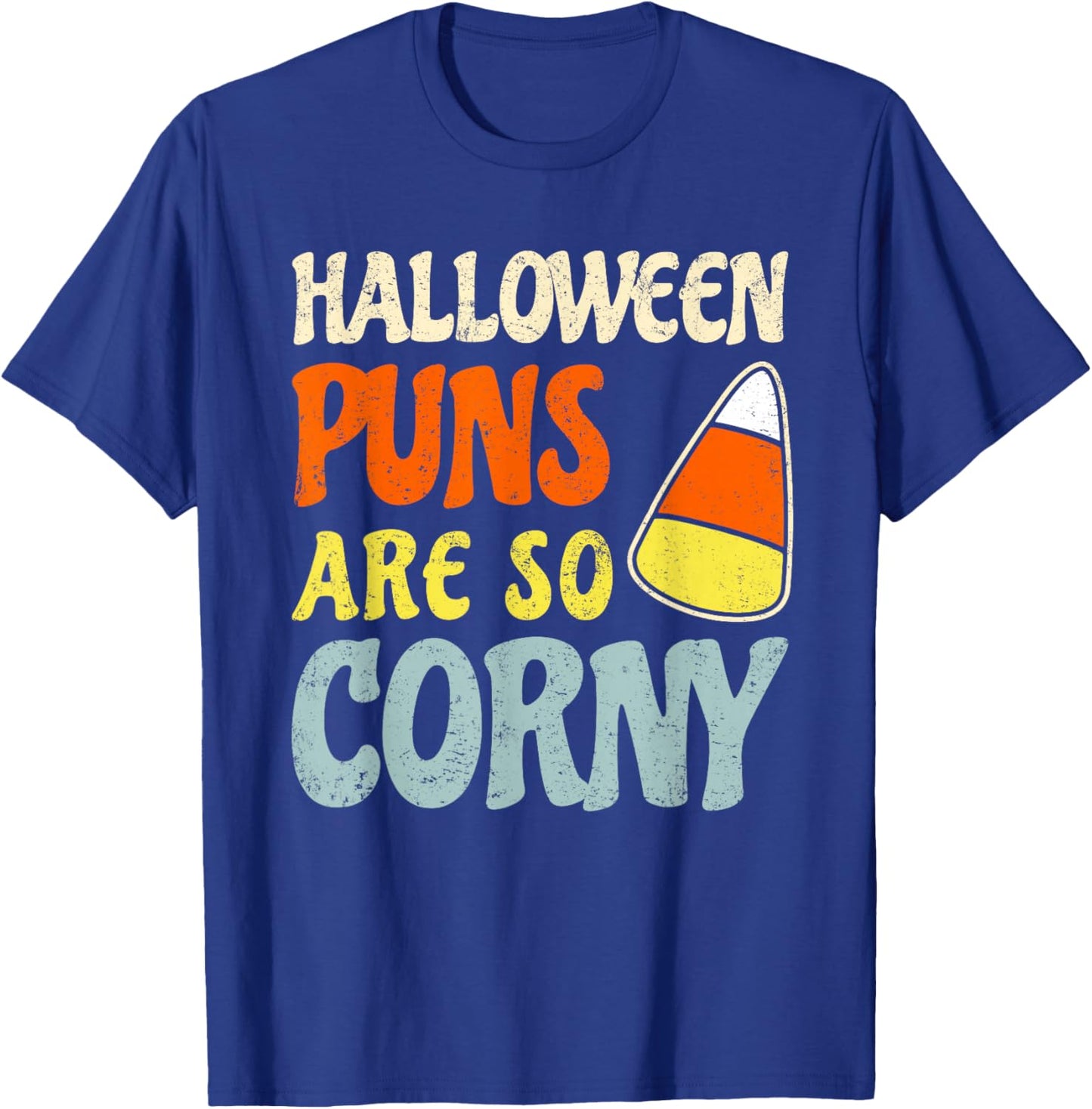 Halloween Puns Are So Corny Lazy Candy Corn Costume T-Shirt - T-Shirt | Royal