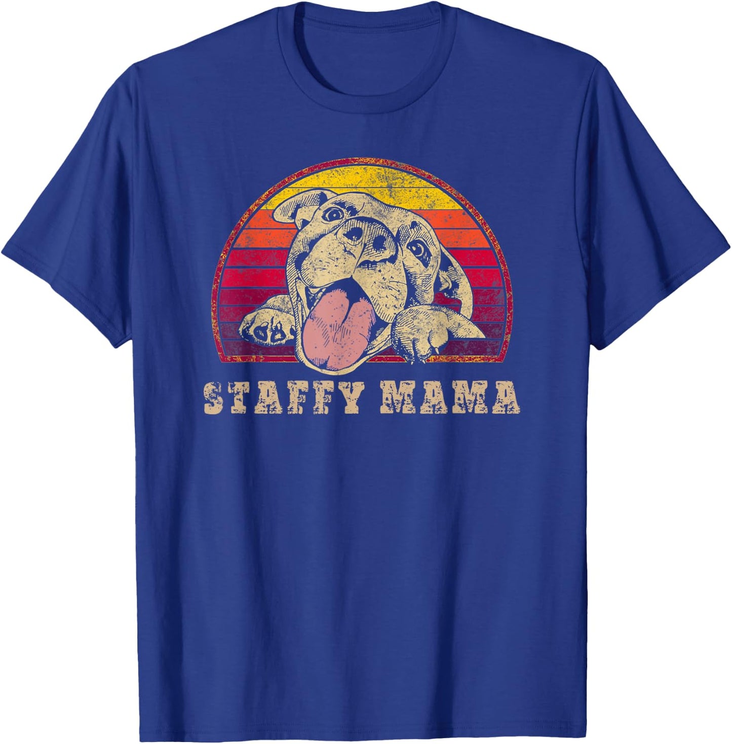 Staffy Mama - Staffy Mum - Cute Staffordshire Bull Terrier T-Shirt - T-Shirt | Royal