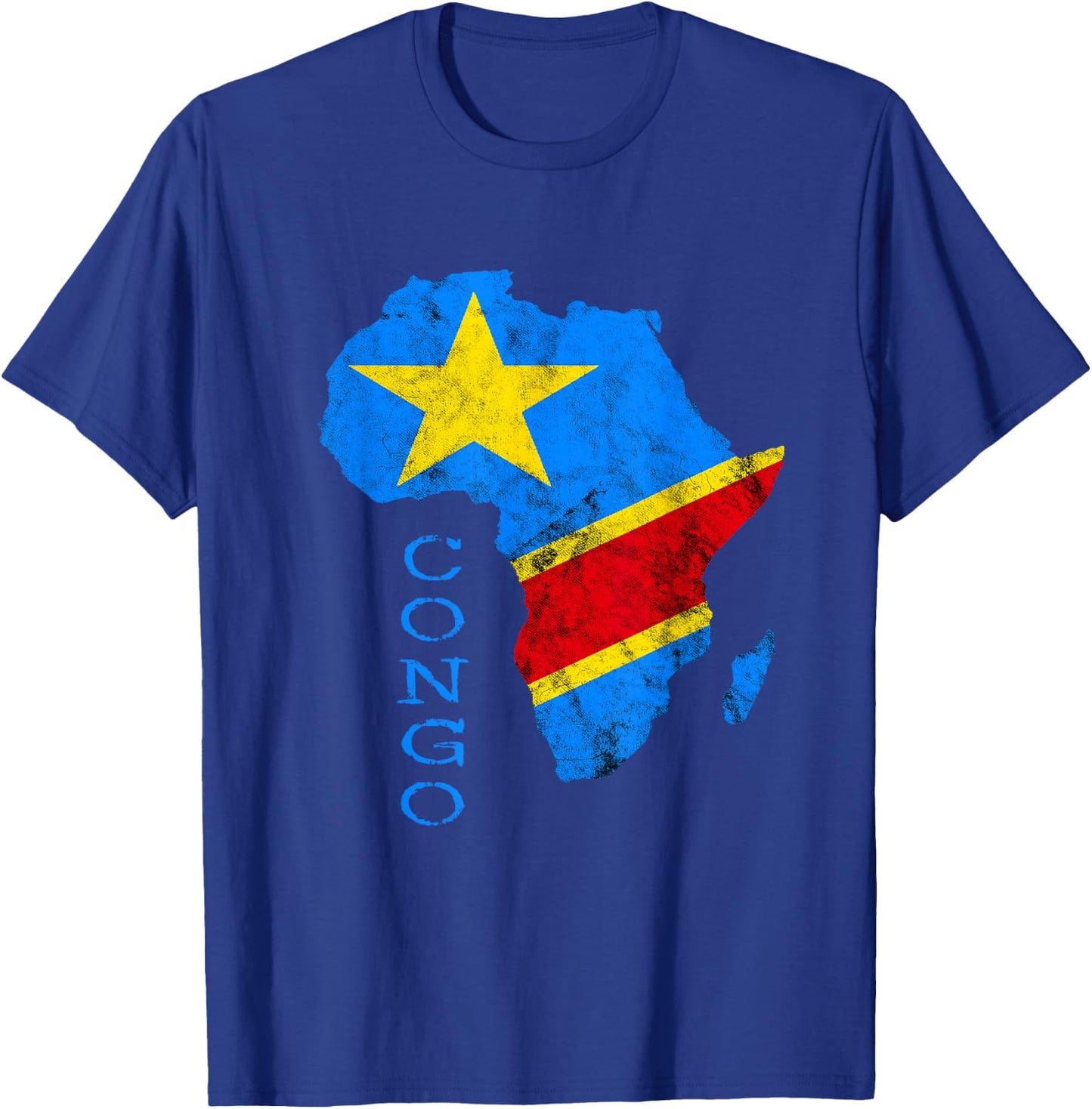 Congo Africa Map Congolese Flag African Roots DRC Pride T-Shirt - T-Shirt | Royal