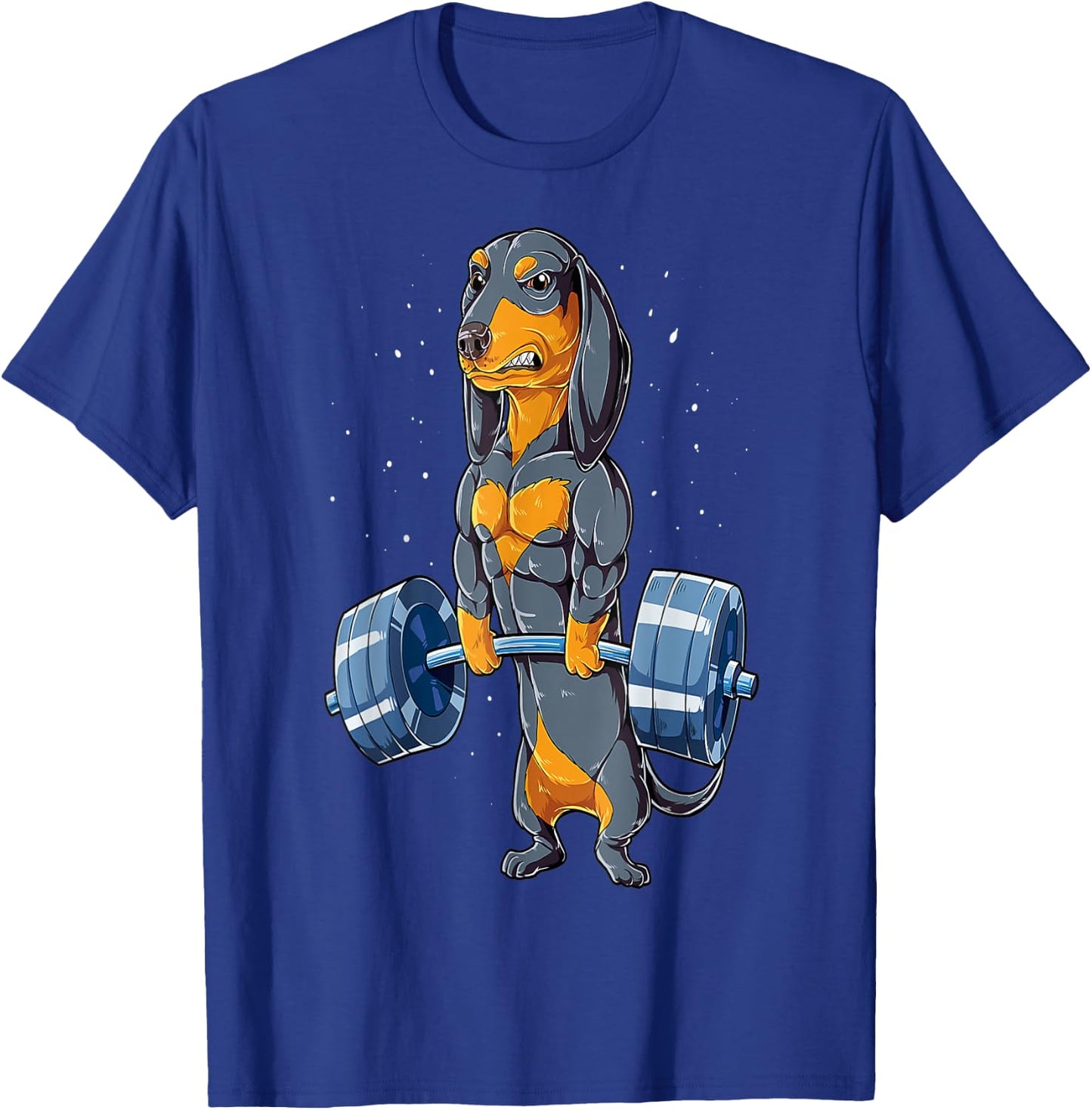 Dachshund Weightlifting Funny Bodybuilder Weight Lifter T-Shirt - T-Shirt | Royal