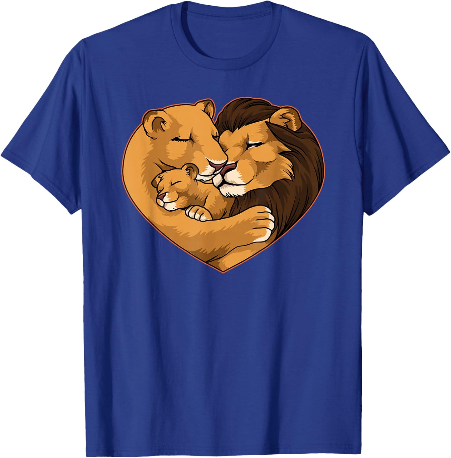Baby Announcement Lion Family Of Three Parents Matching T-Shirt - T-Shirt | Royal