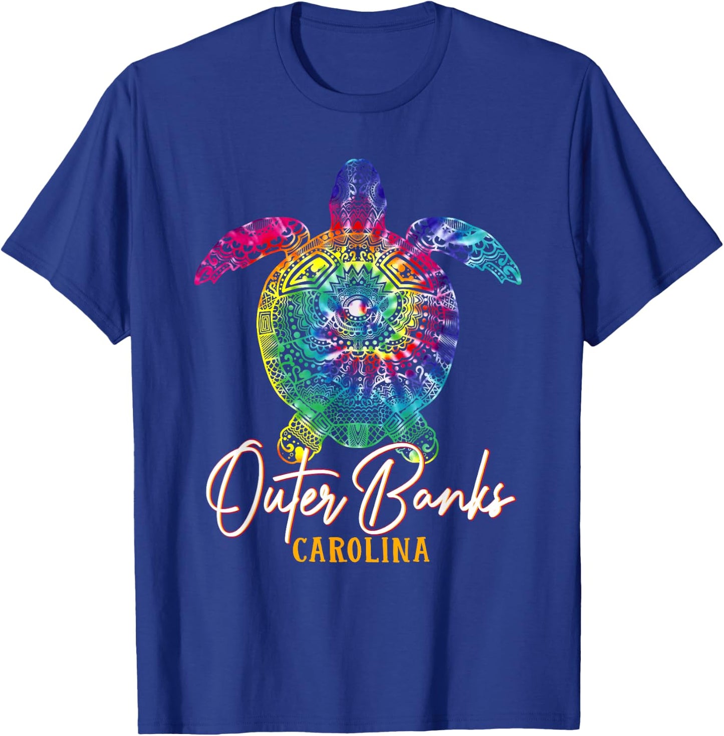 Outer Banks Tie Dye Sea Turtle Carolina Family Vacation T-Shirt - T-Shirt | Royal