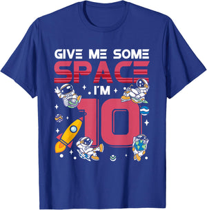 Give Me Some Space Ship I'm 10 Galaxy Astronout 10th T-Shirt - T-Shirt | Royal