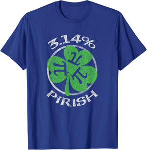 3.14% PIrish Funny St. Patricks Math Geek Pi Day T-Shirt - T-Shirt | Royal