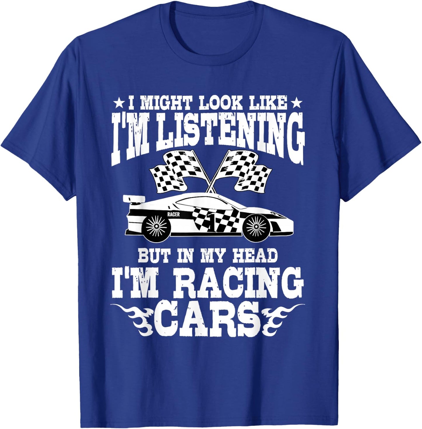 Racer Race Fast Cars Track Racetrack Racing Racers Raceday T-Shirt - T-Shirt | Royal