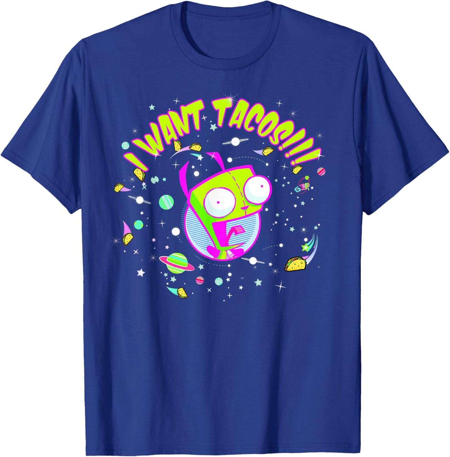 Invader Zim Gir I Want Tacos Space T-Shirt - T-Shirt | Royal