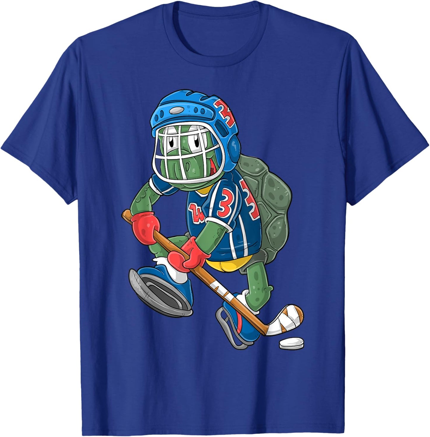 Ice Hockey Player Turtle T-Shirt - T-Shirt | Royal
