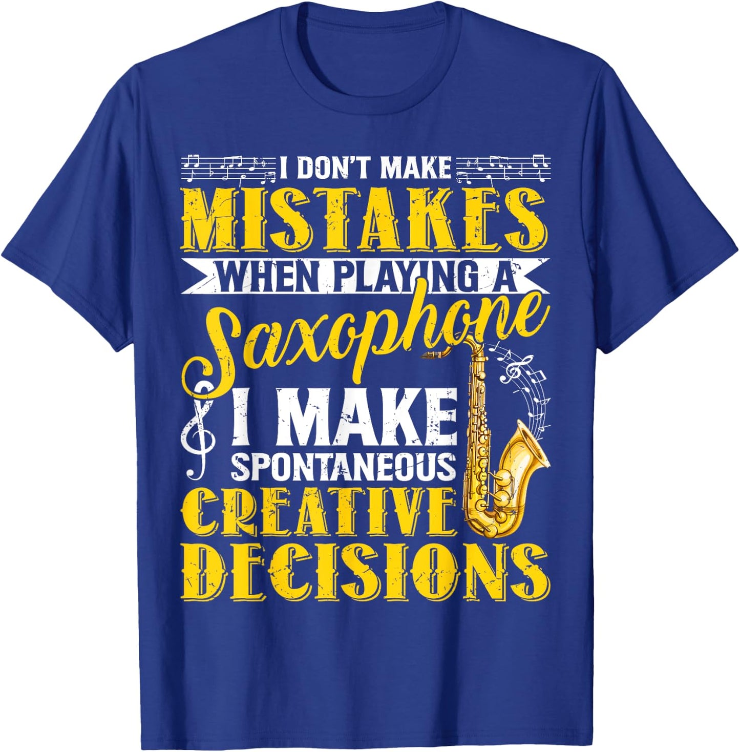 Funny Tenor Saxophone Gift Men Women Boys Girls Sax Players T-Shirt - T-Shirt | Royal