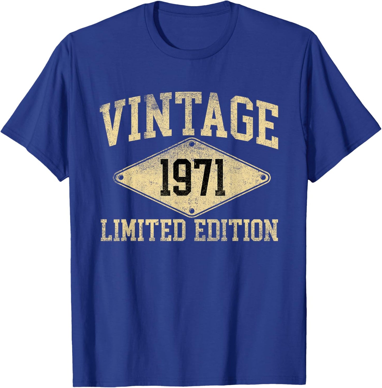 Vintage 1971 Limited Edition Year Of Birth Birthday T-Shirt - T-Shirt | Royal