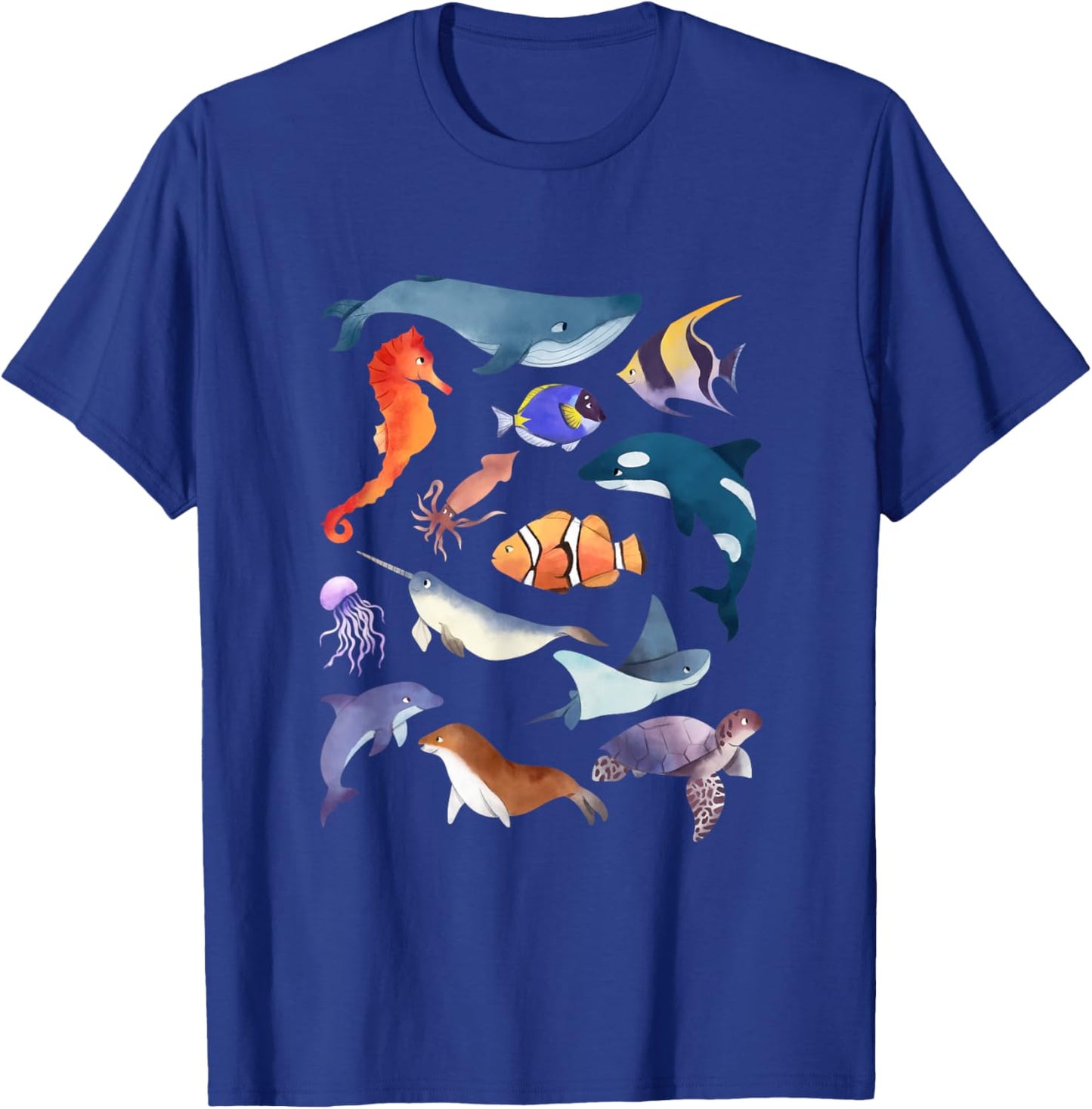 Sea Animals Shirt Funny Ocean Marine Creatures Gifts T-Shirt - T-Shirt | Royal