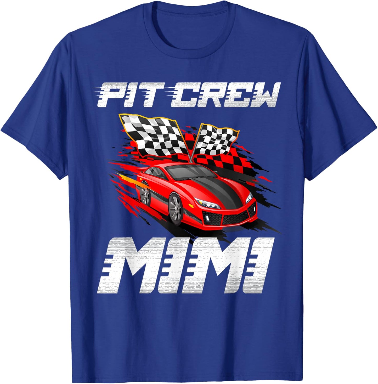 Pit Crew Mimi Race Car Birthday Racing Car Family T-Shirt - T-Shirt | Royal
