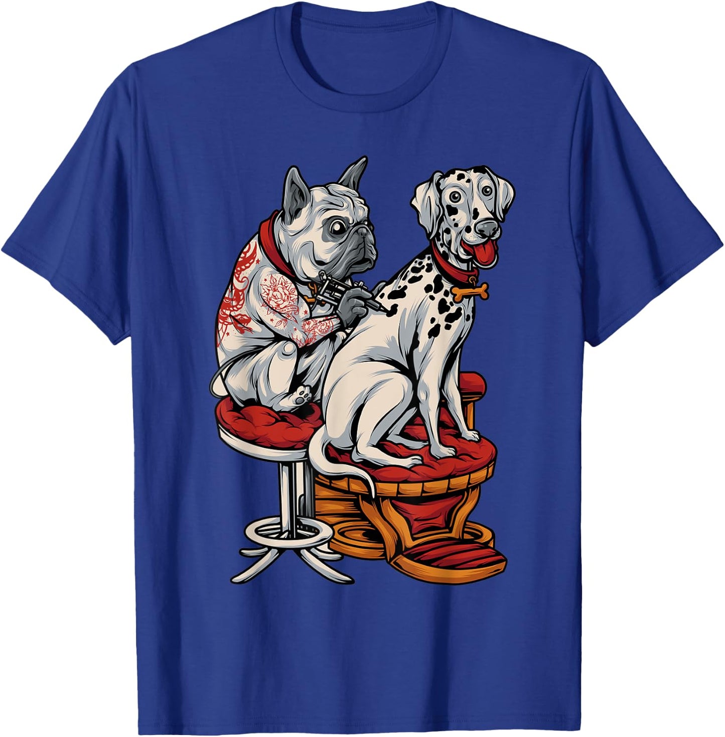 Frenchie Pug Dalmatian French Bulldog Tattoo T-Shirt - T-Shirt | Royal