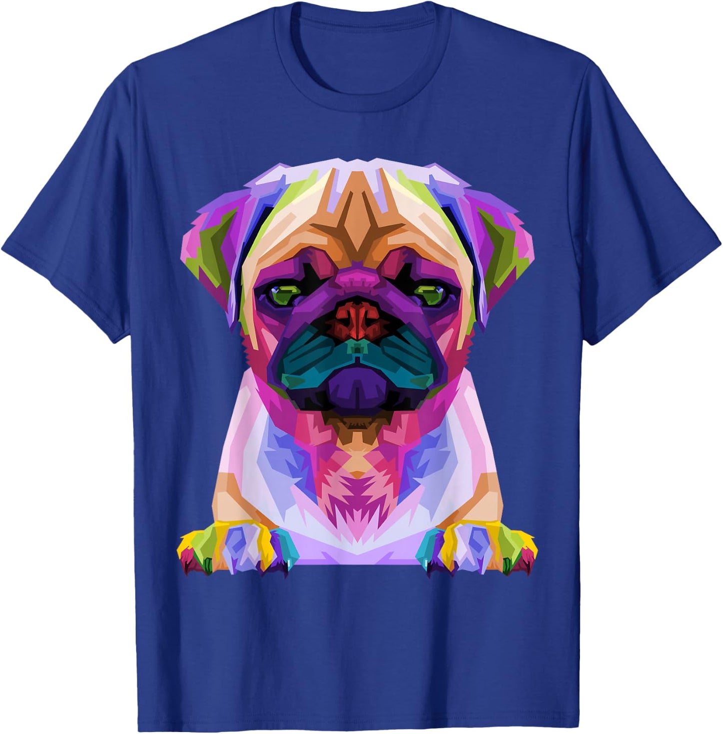 Pug Pop Art Colorful Portrait for Dog Lovers T-Shirt - T-Shirt | Royal