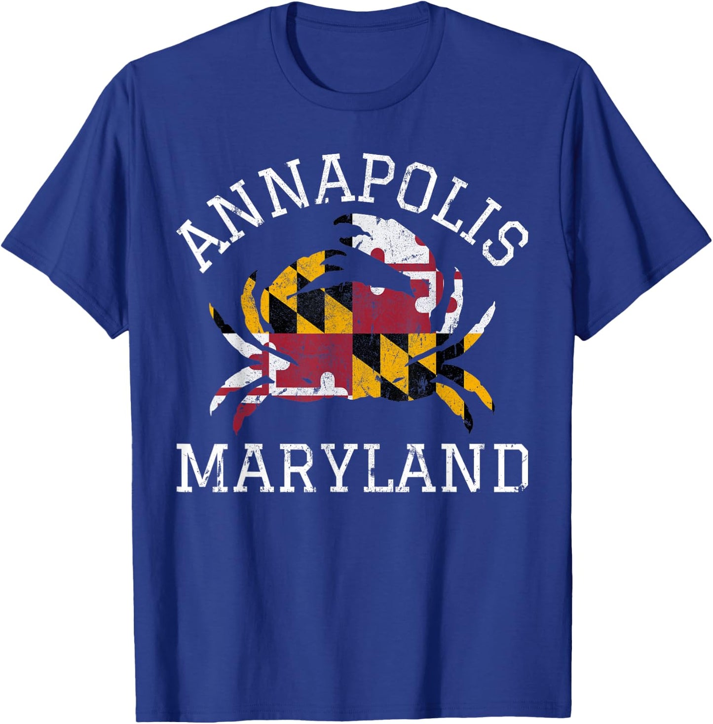 Annapolis Maryland Crab State Flag Home Travel Vintage T-Shirt - T-Shirt | Royal