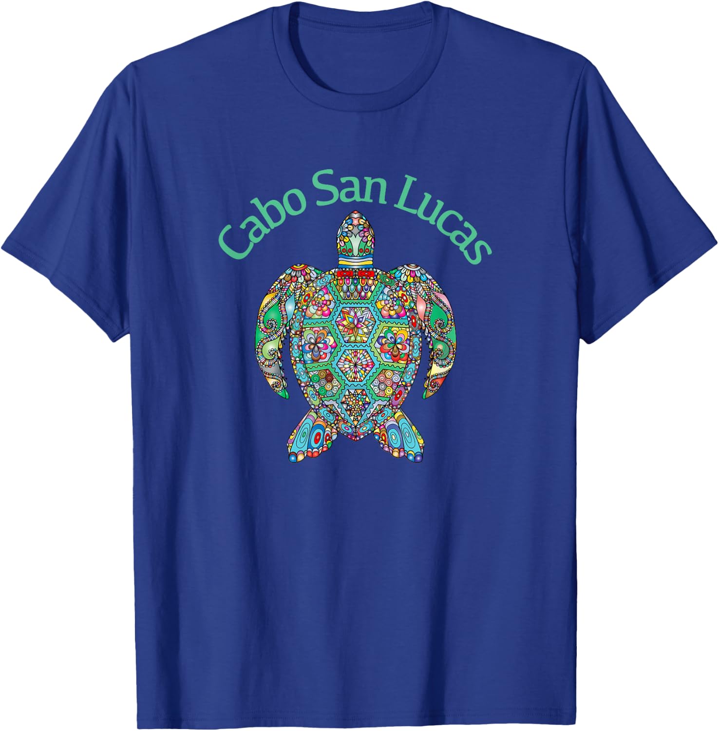 Cabo San Lucas Tribal Turtle T-Shirt - T-Shirt | Royal