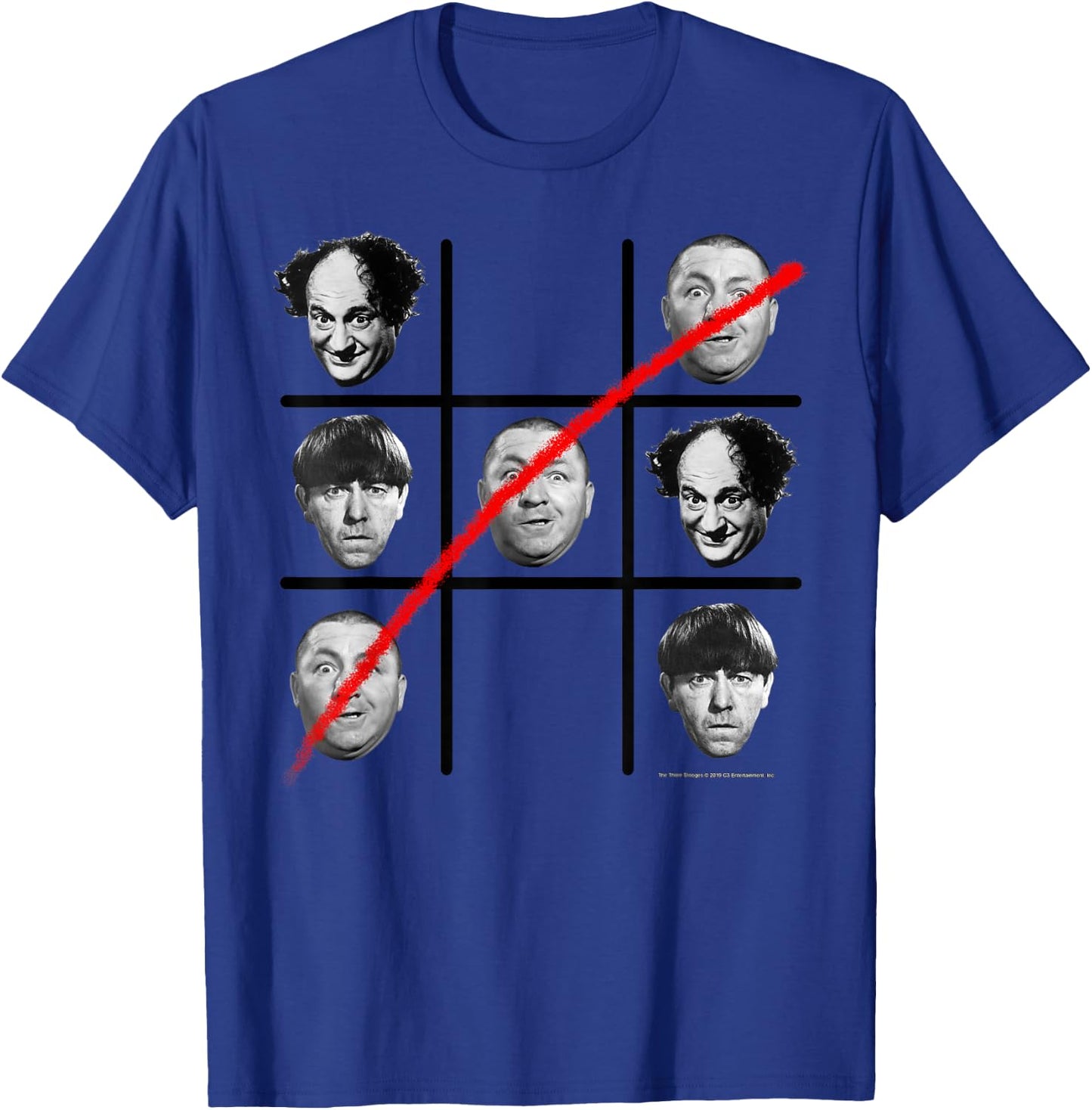 TTS- The Three Stooges Tic Tac Toe T-Shirt - T-Shirt | Royal