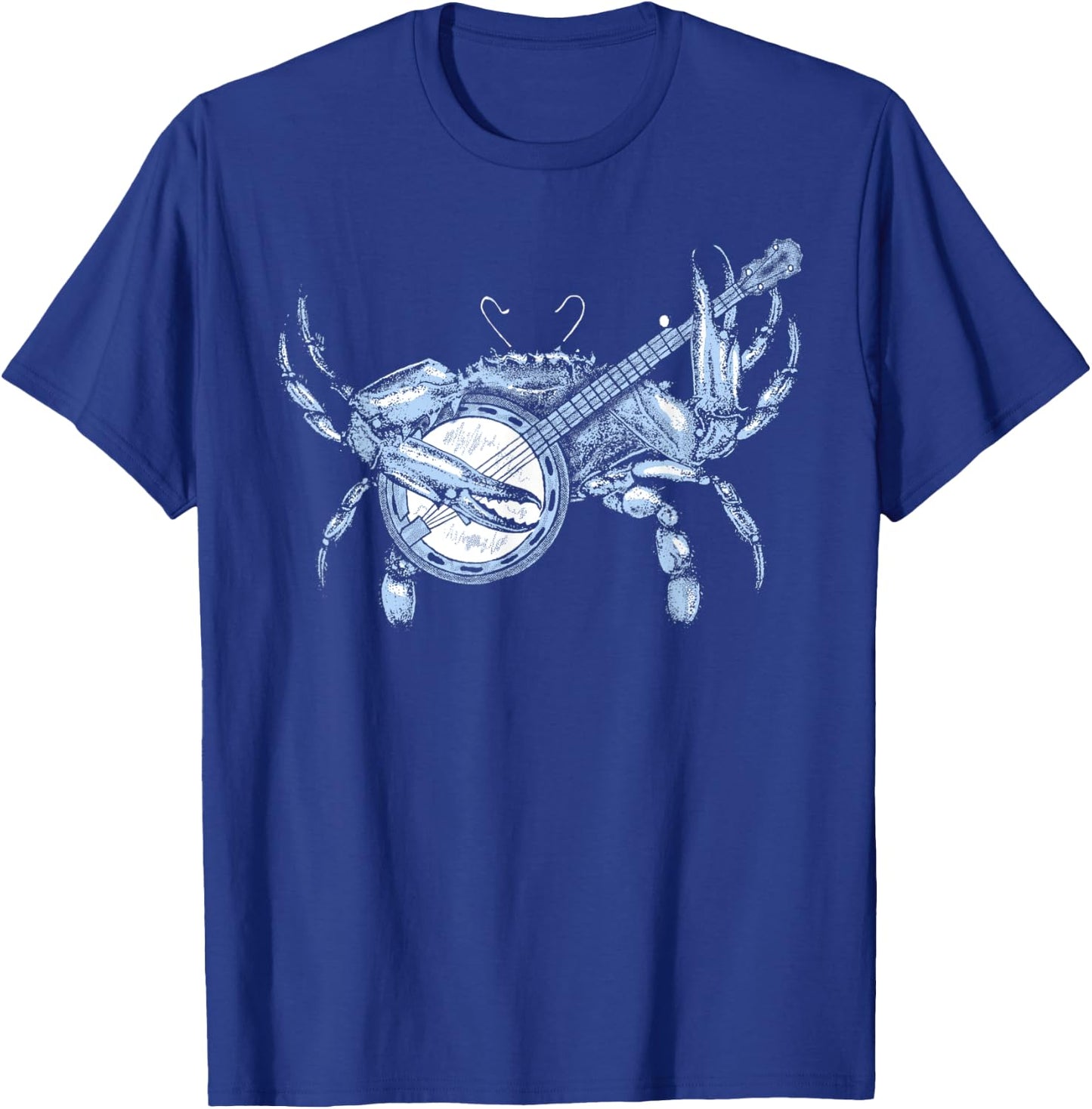 Bluegrass Blue Crab Funny Cute Banjo Chesapeake Bay Vintage T-Shirt - T-Shirt | Royal