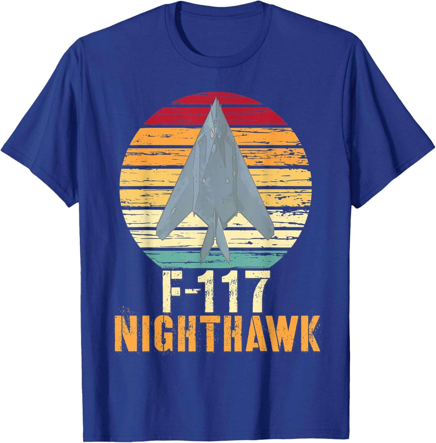 Vintage F-117 Nighthawk Military Aviation Shirt T-Shirt - T-Shirt | Royal