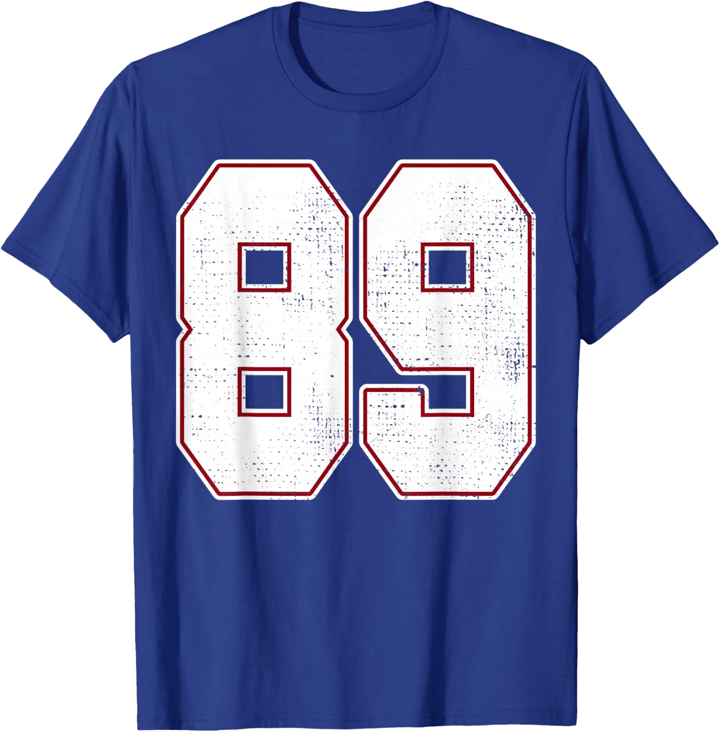 #89 Outline Number 89 Fan Varsity Sports Team Blue Jersey T-Shirt - T-Shirt | Royal