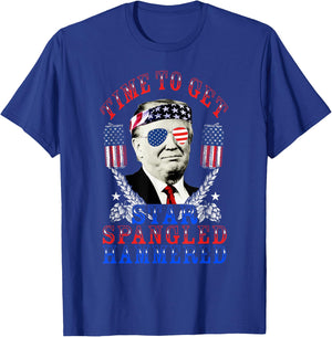 Time To Get Star Spangled Hammered 4th Of July Trump T-Shirt - T-Shirt | Royal