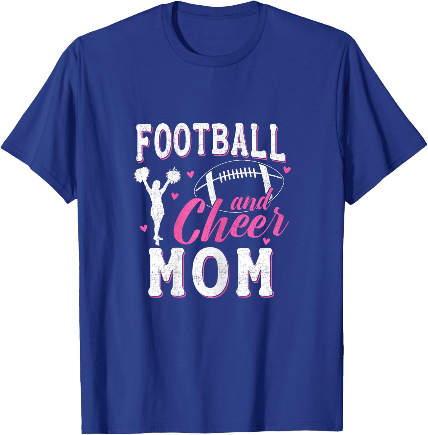 Funny Cheerleading Mom Football and Cheer Mom T-Shirt - T-Shirt | Royal