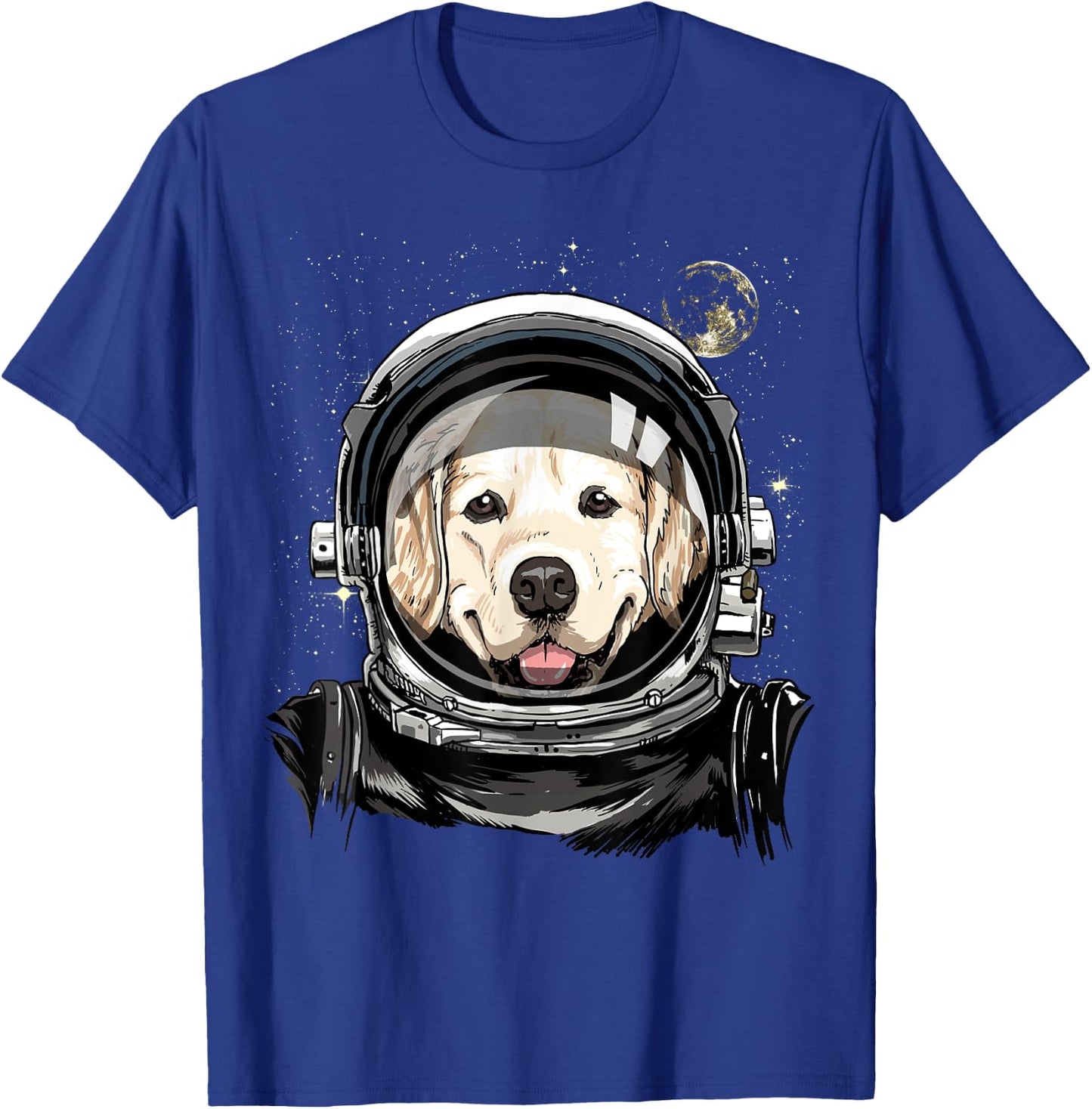 Golden Retriever Astronaut Shirt Dog in Galaxy Space Lover Men Women Girls Kids T-Shirt - T-Shirt | Royal