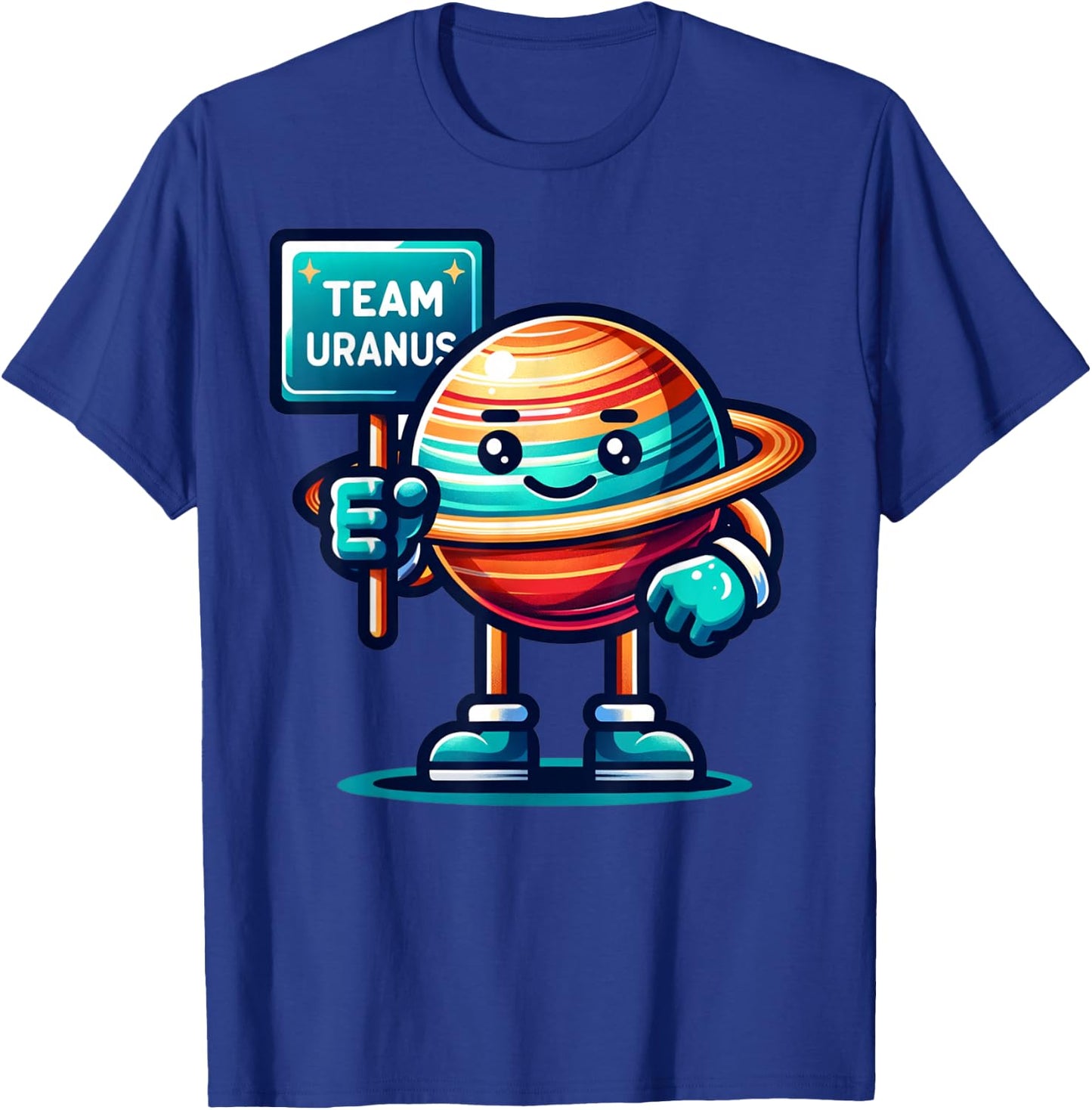 Team Uranus, Planet Mascot, Space Lover, Astronomy T-Shirt - T-Shirt | Royal