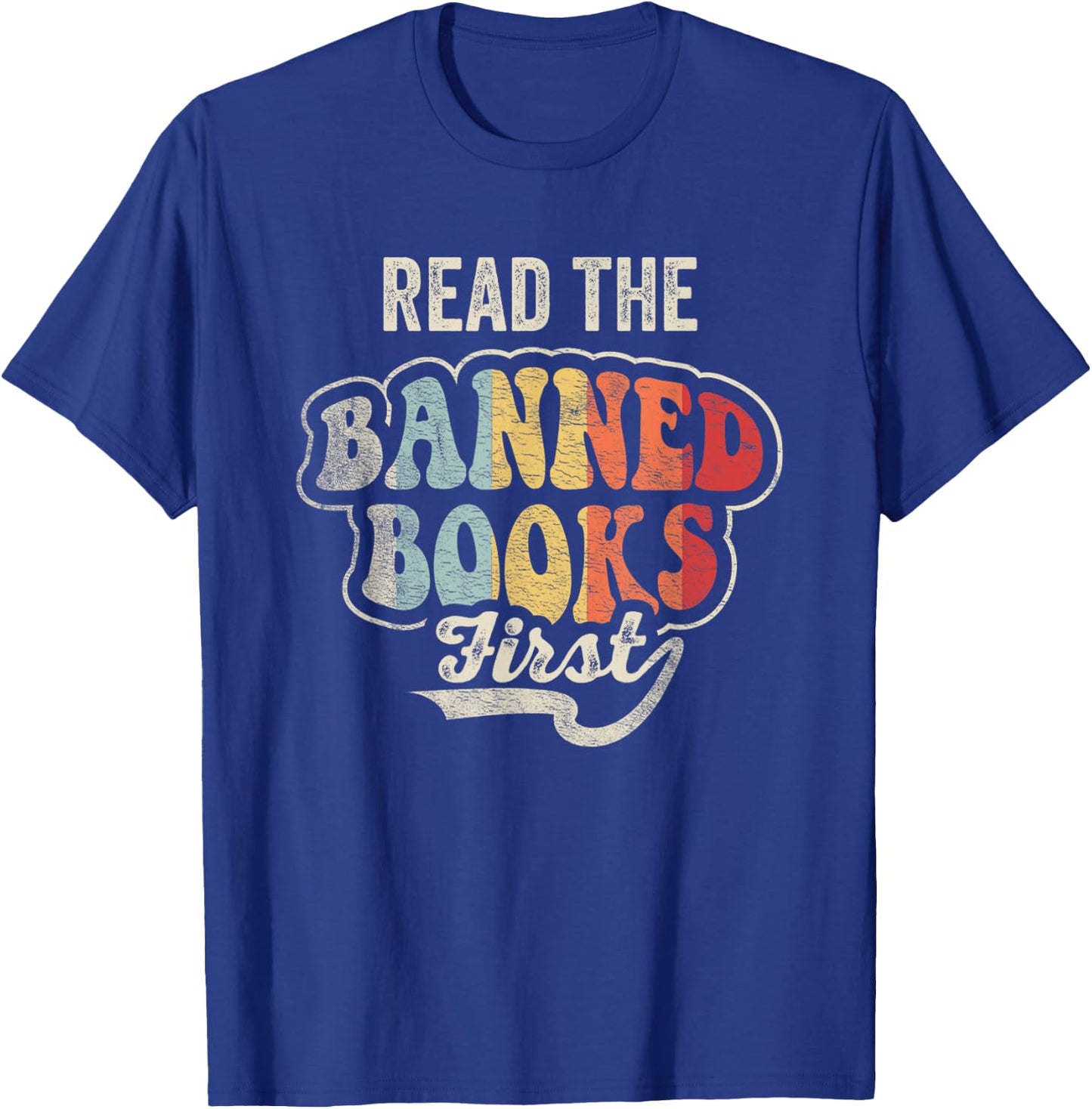 NICE 'N COOL Retro Vintage Read Banned Books First Teacher Librarian T-Shirt - T-Shirt | Royal