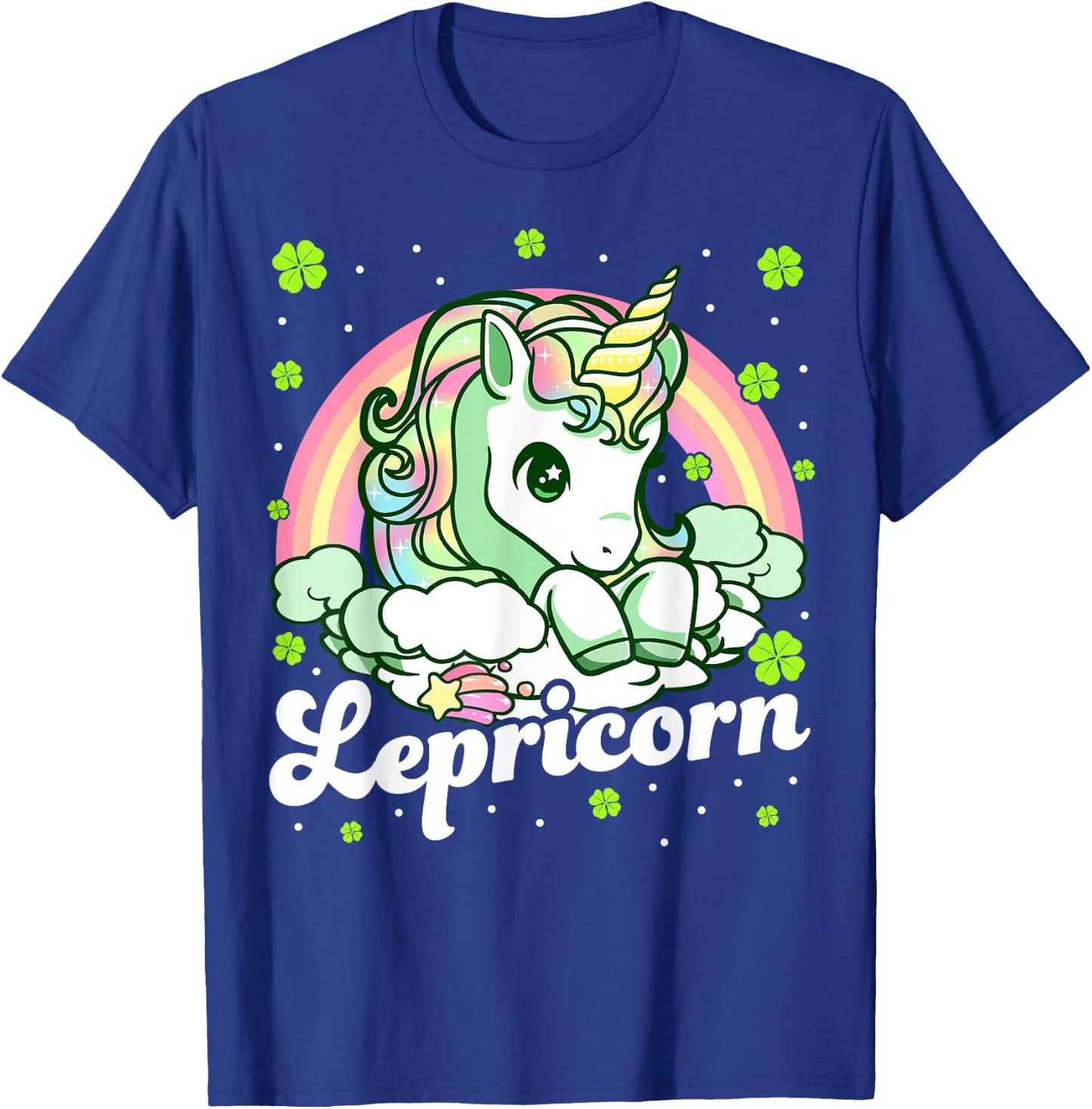 Lepricorn Rainbow St Patricks Day Unicorn Girls Kids Teacher T-Shirt - T-Shirt | Royal