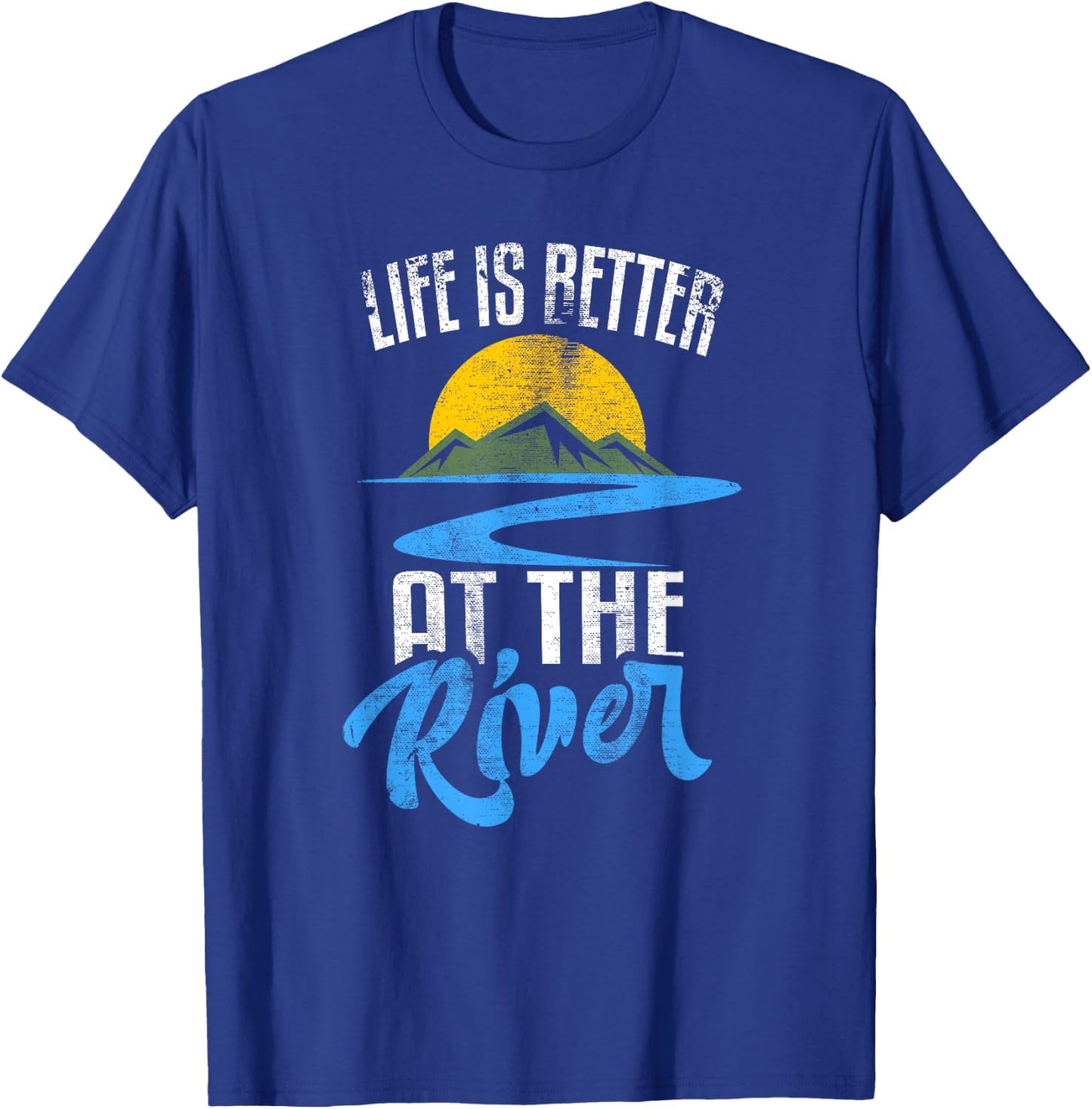 Life is Better at The River Nature Lover Camping Gift Small T-Shirt - T-Shirt | Royal