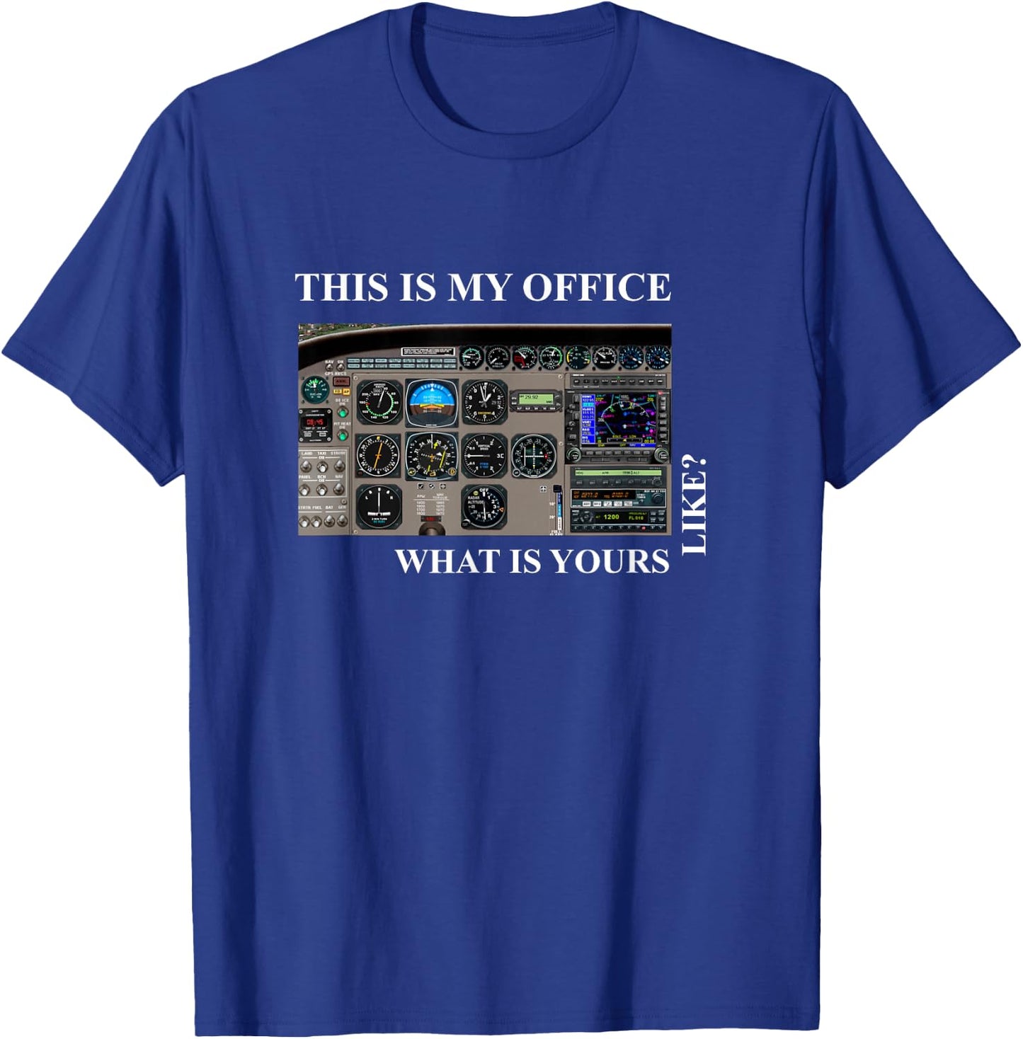 Aviation Pilot - Cessna 172 Cockpit T-Shirt - T-Shirt | Royal