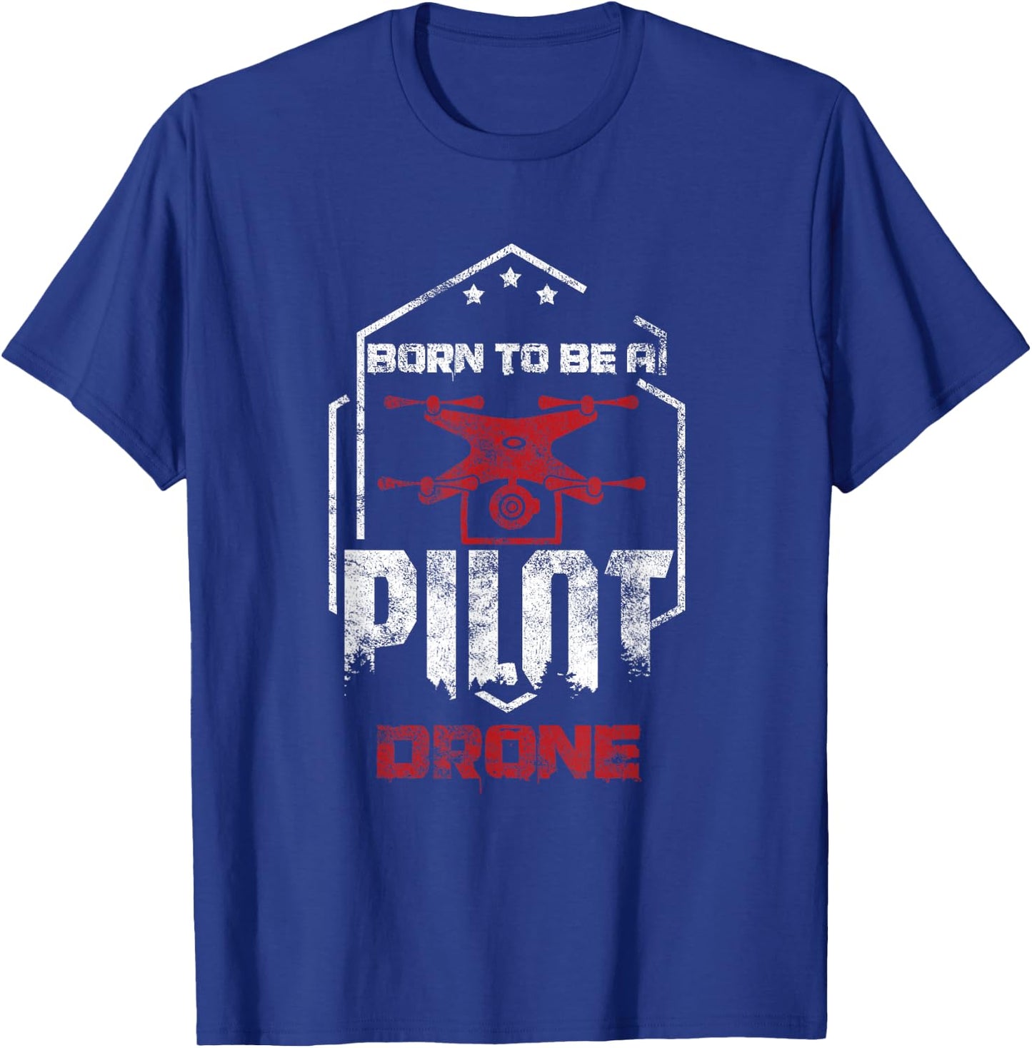 Quadcopter RC Aerial Film Born as a Pilot Drone T-Shirt - T-Shirt | Royal
