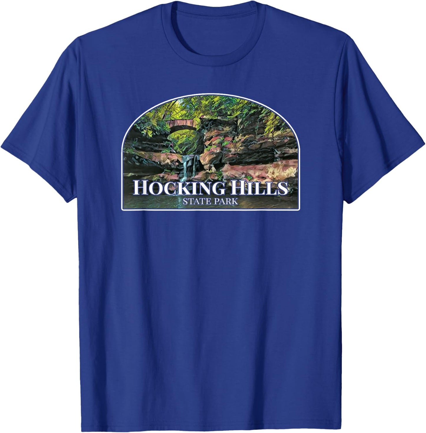 Hocking Hills State Park Ohio Hiking T-Shirt - T-Shirt | Royal