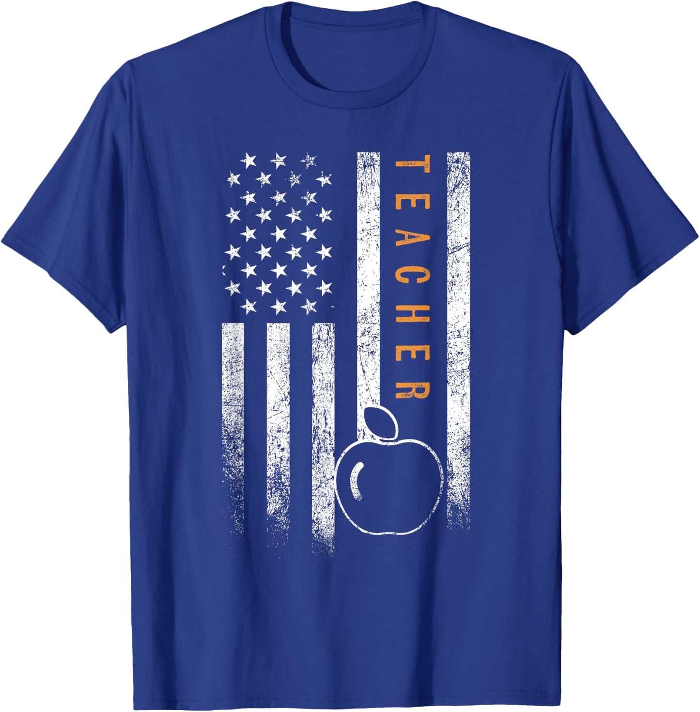 Teacher American Flag Design Teacher's Day Teaching T-Shirt - T-Shirt | Royal