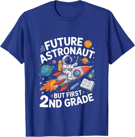 Kids Future Astronaut 2nd Grade Student Back To School Boys Kids T-Shirt - T-Shirt | Royal