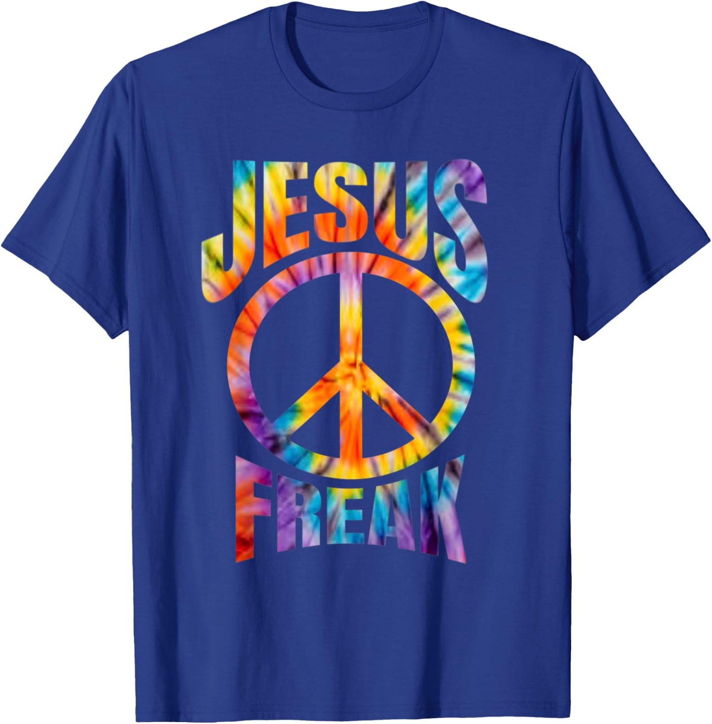 Jesus Freak - Christian Retro Tie Dye Lettering T-Shirt - T-Shirt | Royal