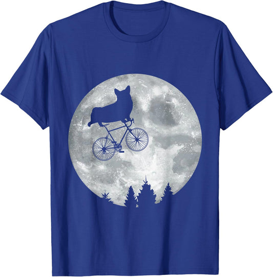 CORGI Riding Moon Bike Halloween Lunar Cycling PWC T-Shirt - T-Shirt | Royal
