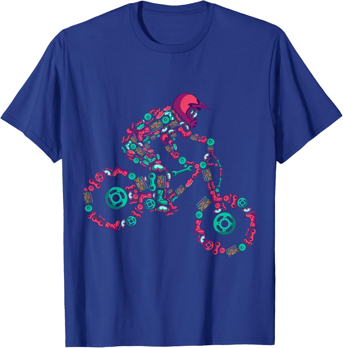Mountain Bike MTB Downhill Biker Children Boys T-Shirt - T-Shirt | Royal