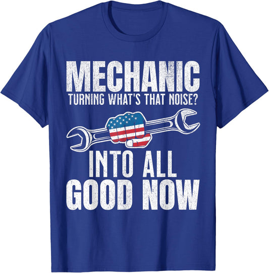 Funny Mechanic Guy Auto Technician Repair Garage Dad T-Shirt - T-Shirt | Royal