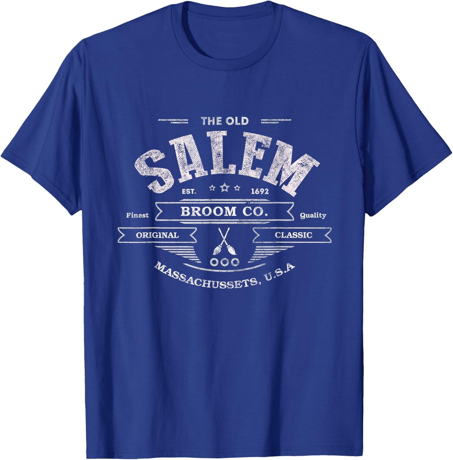 I'm With Witch BROOM CO Witches Company SALEM Brew Factory T-Shirt - T-Shirt | Royal