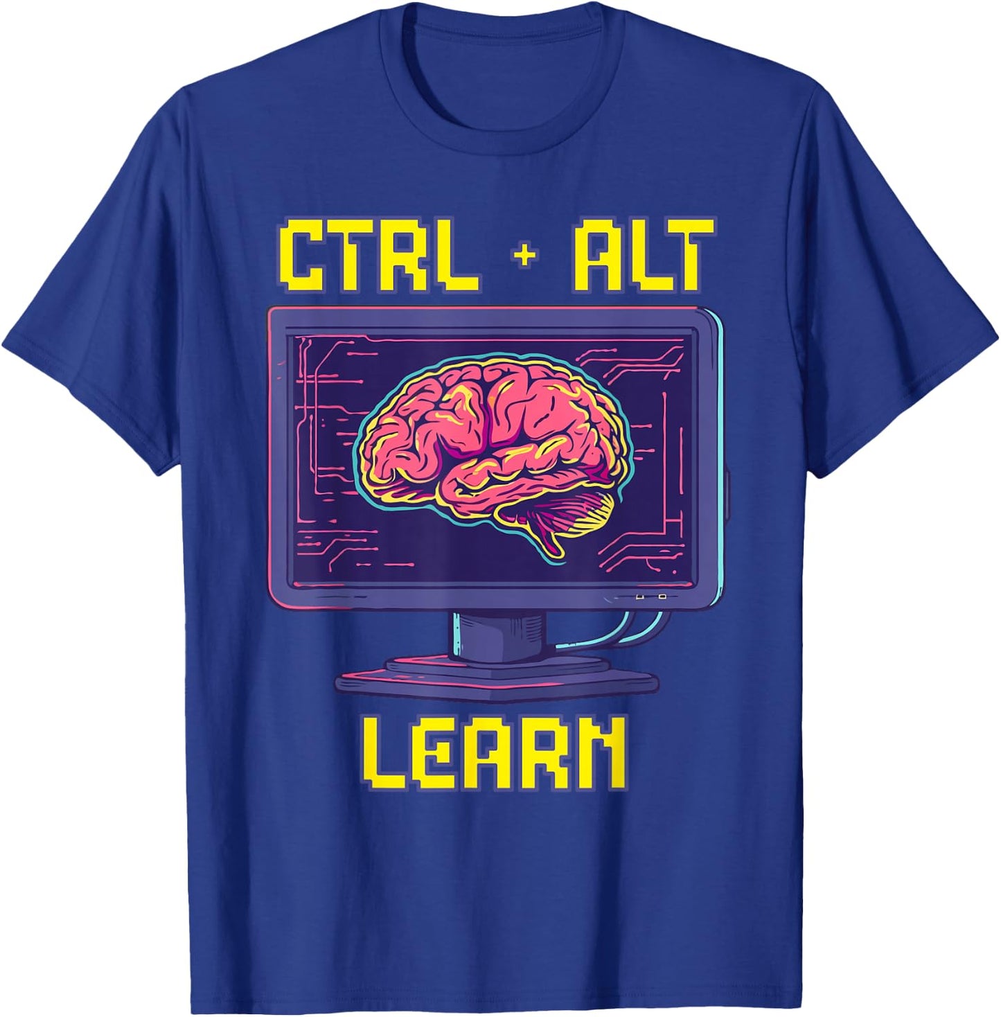 Computer Science Teacher Back To School Code Ctrl Alt Learn T-Shirt - T-Shirt | Royal