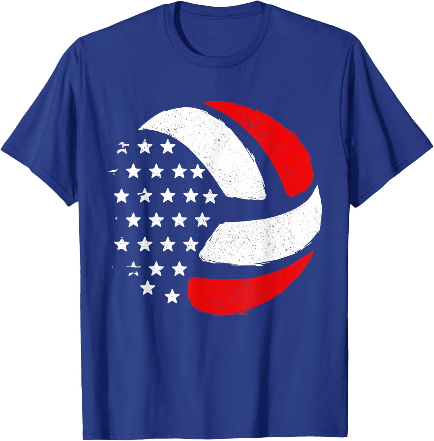 American Flag Patriotic 4th of July Volleyball Player Women Men T-Shirt - T-Shirt | Royal
