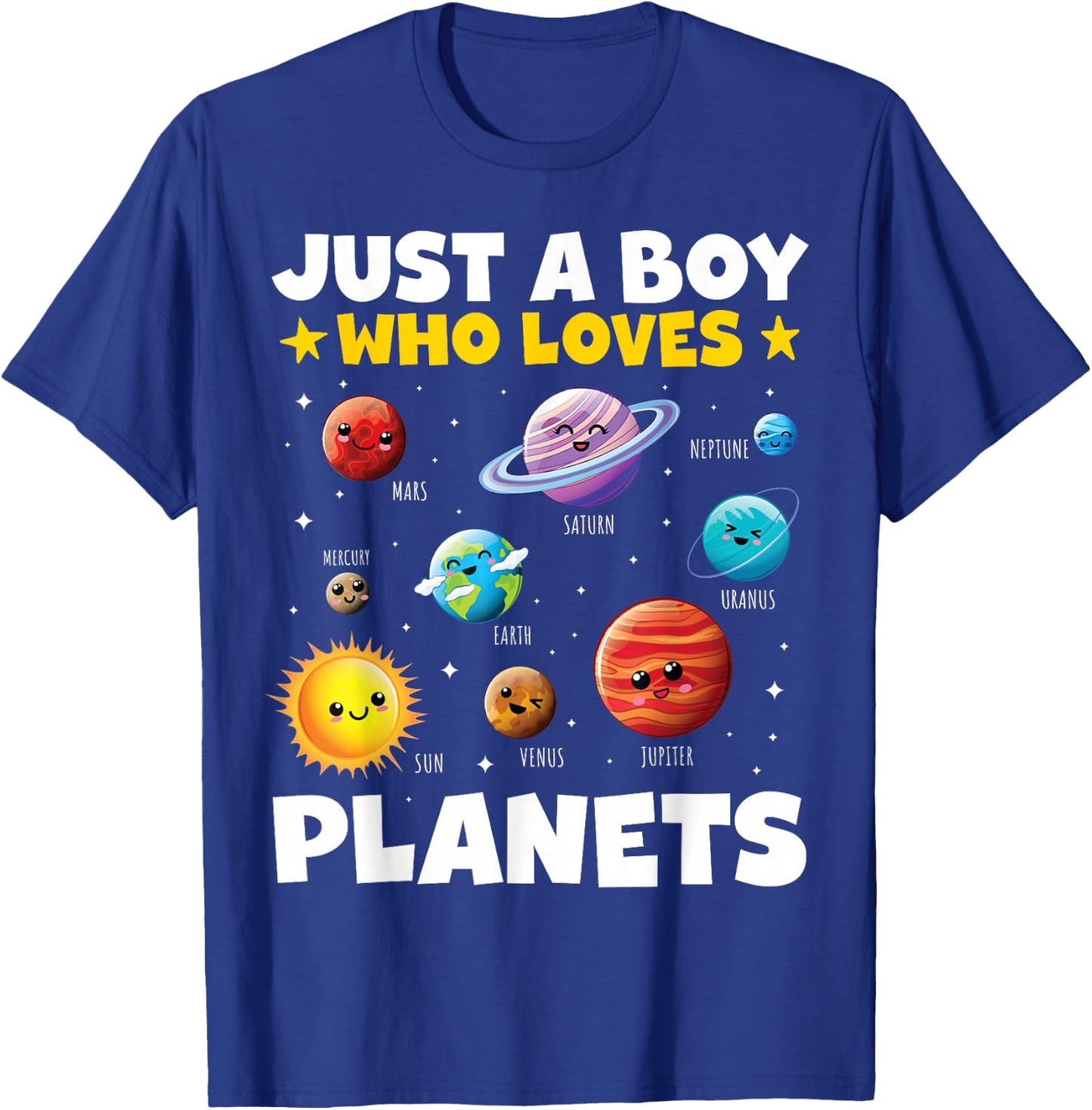 Kids Just a Boy Who Loves Planets Solar Space Science Boys T-Shirt - T-Shirt | Royal
