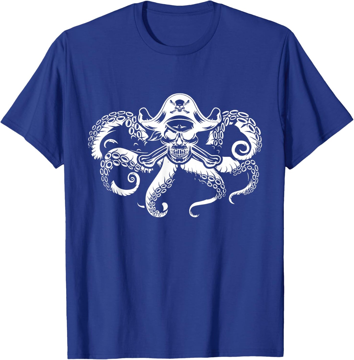 Pirate Octopus Buccaneer Marine Freebooter Crossed Bones T-Shirt - T-Shirt | Royal