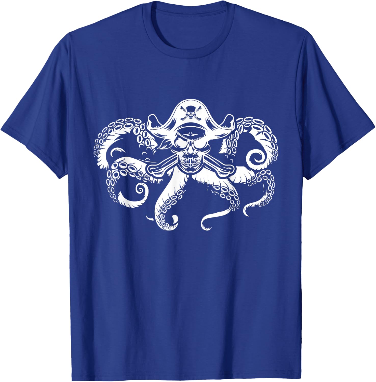 Pirate Octopus Buccaneer Marine Freebooter Crossed Bones T-Shirt - T-Shirt | Royal