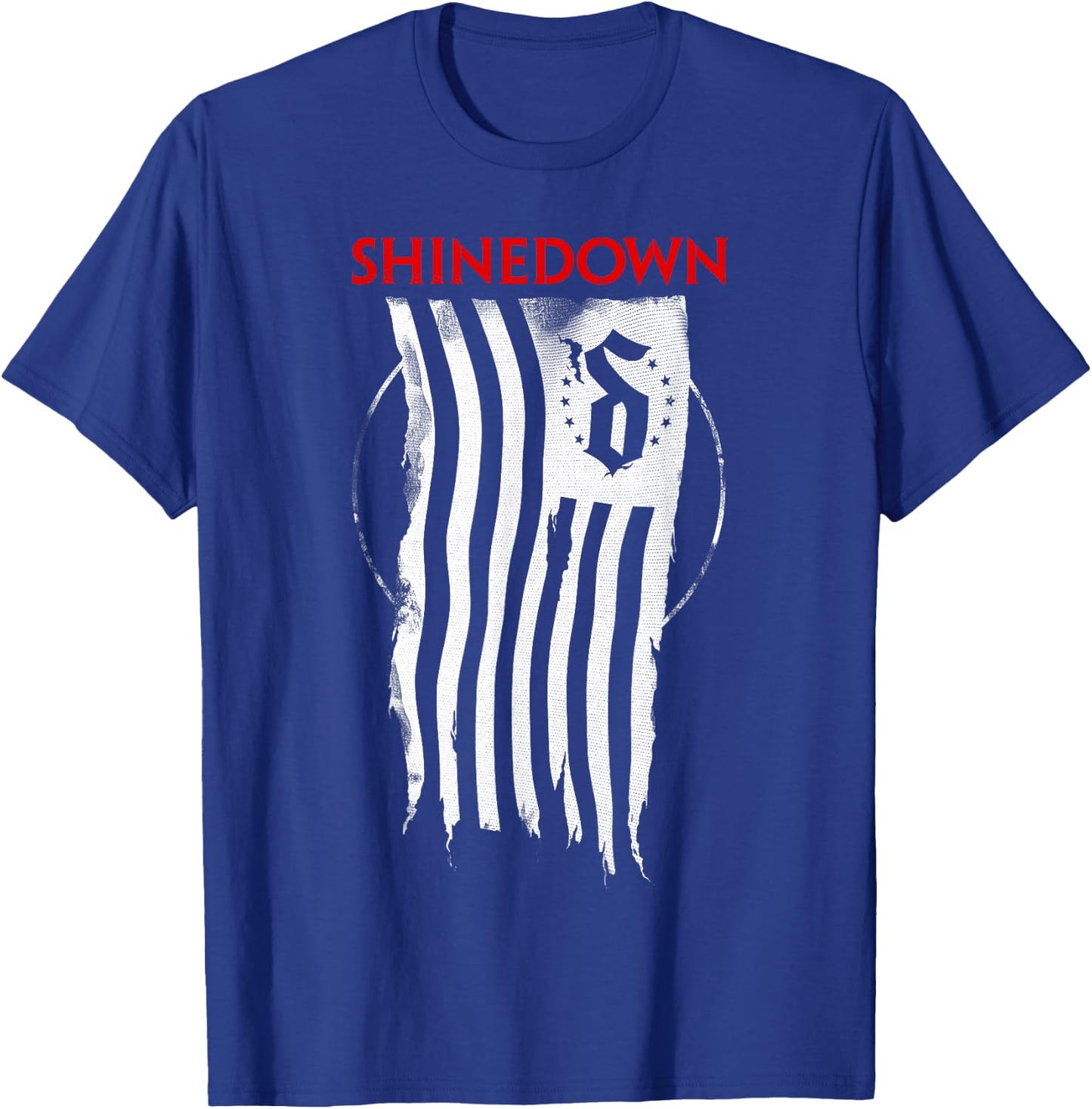 Shinedown Shredded Flag T-Shirt - T-Shirt | Royal