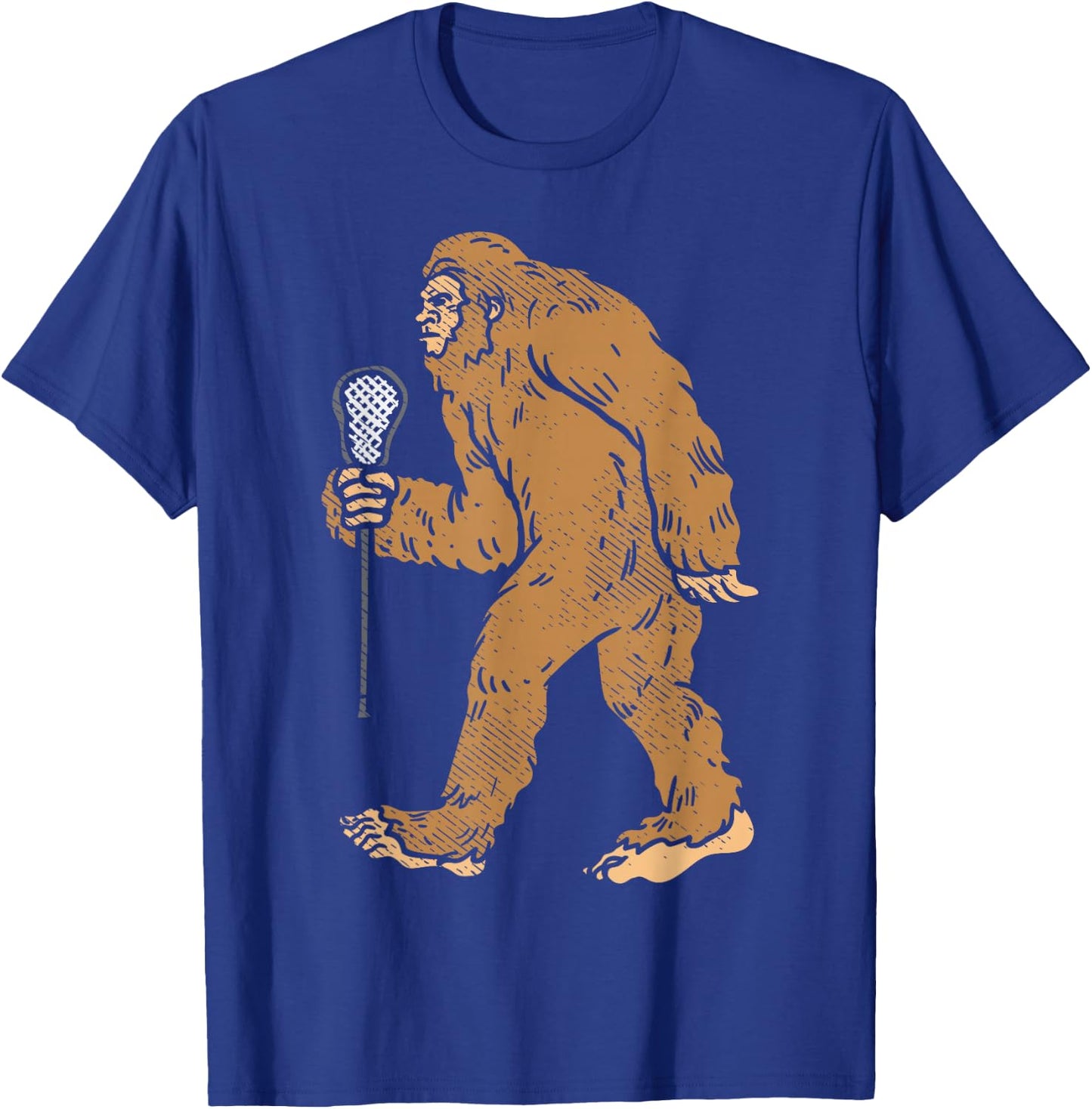 Bigfoot Sasquatch Lacrosse Funny Lax Dad Coach Player Gift T-Shirt - T-Shirt | Royal