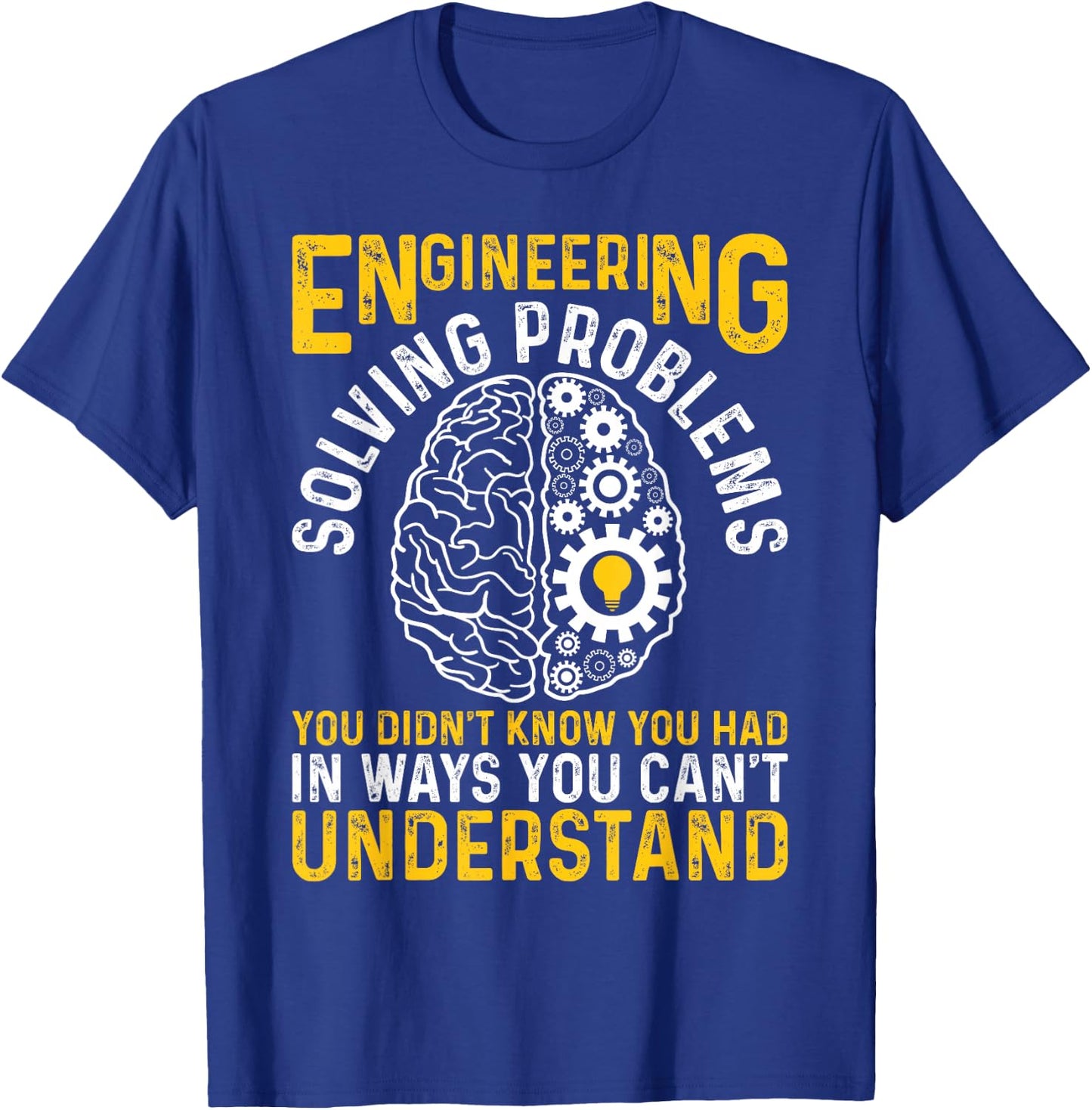 Funny Engineer Engineering Gear Brain Technician Engineer T-Shirt - T-Shirt | Royal