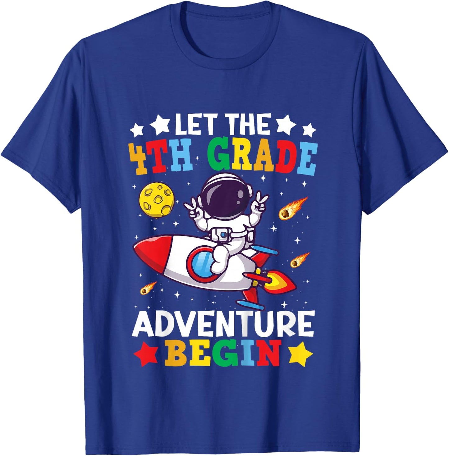 4th Grade Student Astronaut For Boys Fourth Grade Space T-Shirt - T-Shirt | Royal