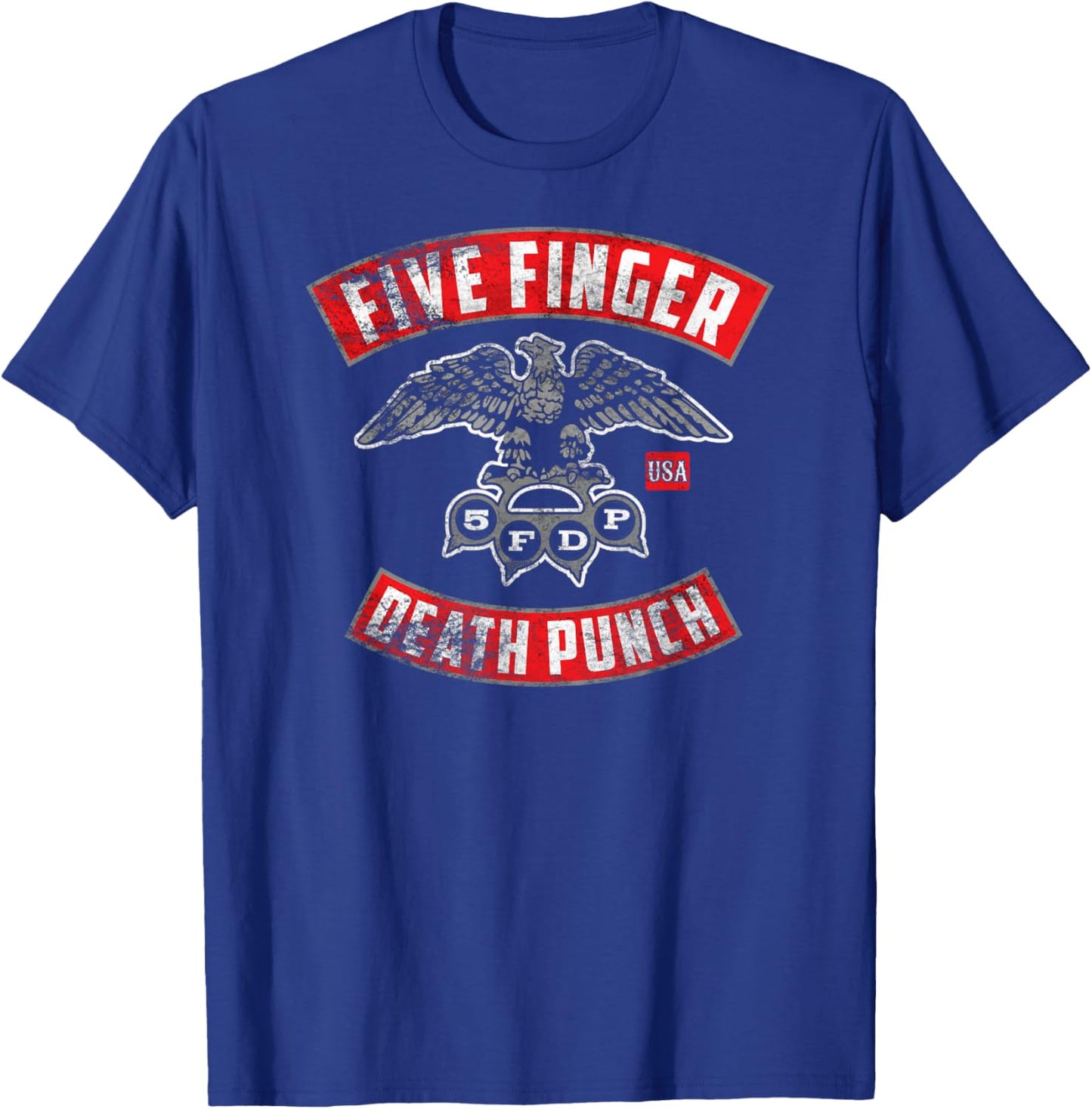 5FDP - Rocker Crest Distressed T-Shirt - T-Shirt | Royal